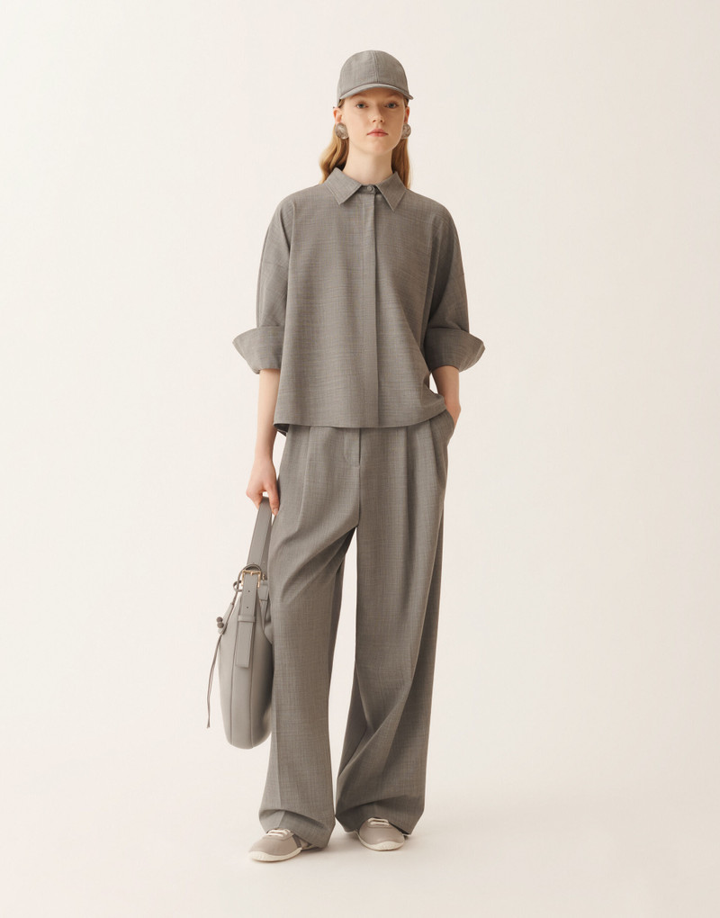 FABIANA FILIPPI Cropped shirt in bistretch fresco wool outlook