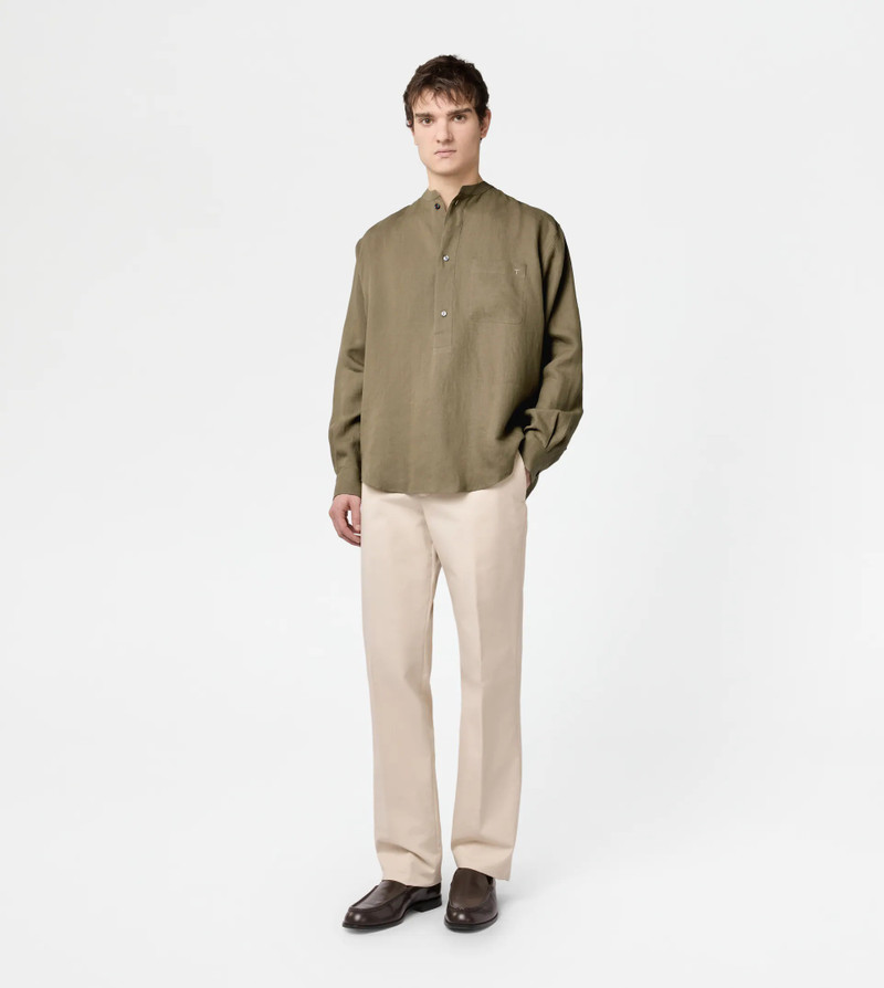 Tod's MANDARIN SHIRT IN LINEN - GREY outlook