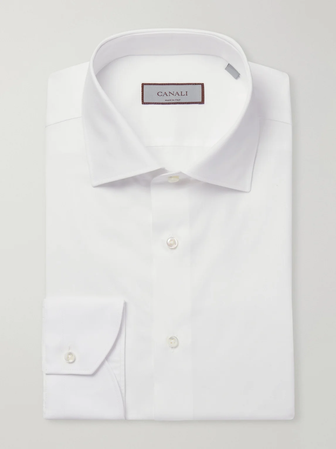 Impeccabile Cutaway-Collar Cotton-Poplin Shirt - 1