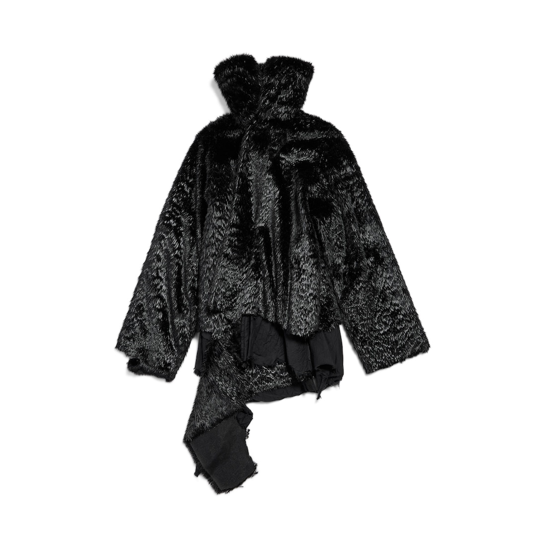 Women's Synthetic Furry Jacket in Black - 1