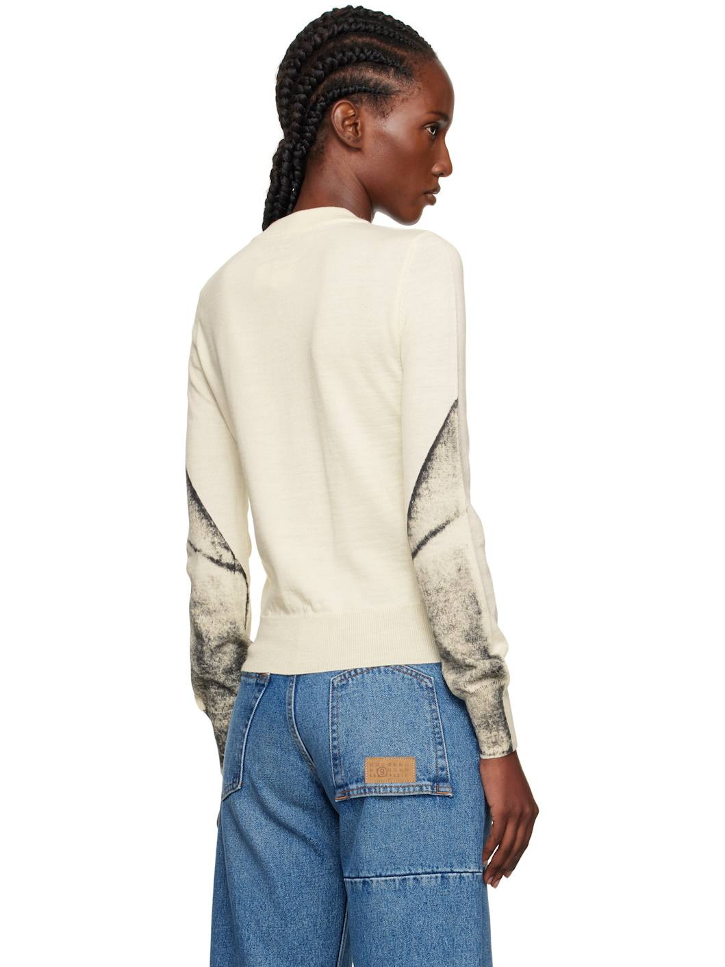 Off-White Folded Printed Gauge 14 V-neck Sweater - 3