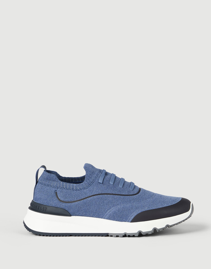 Techno cotton knit runners with heat-bonded details 1