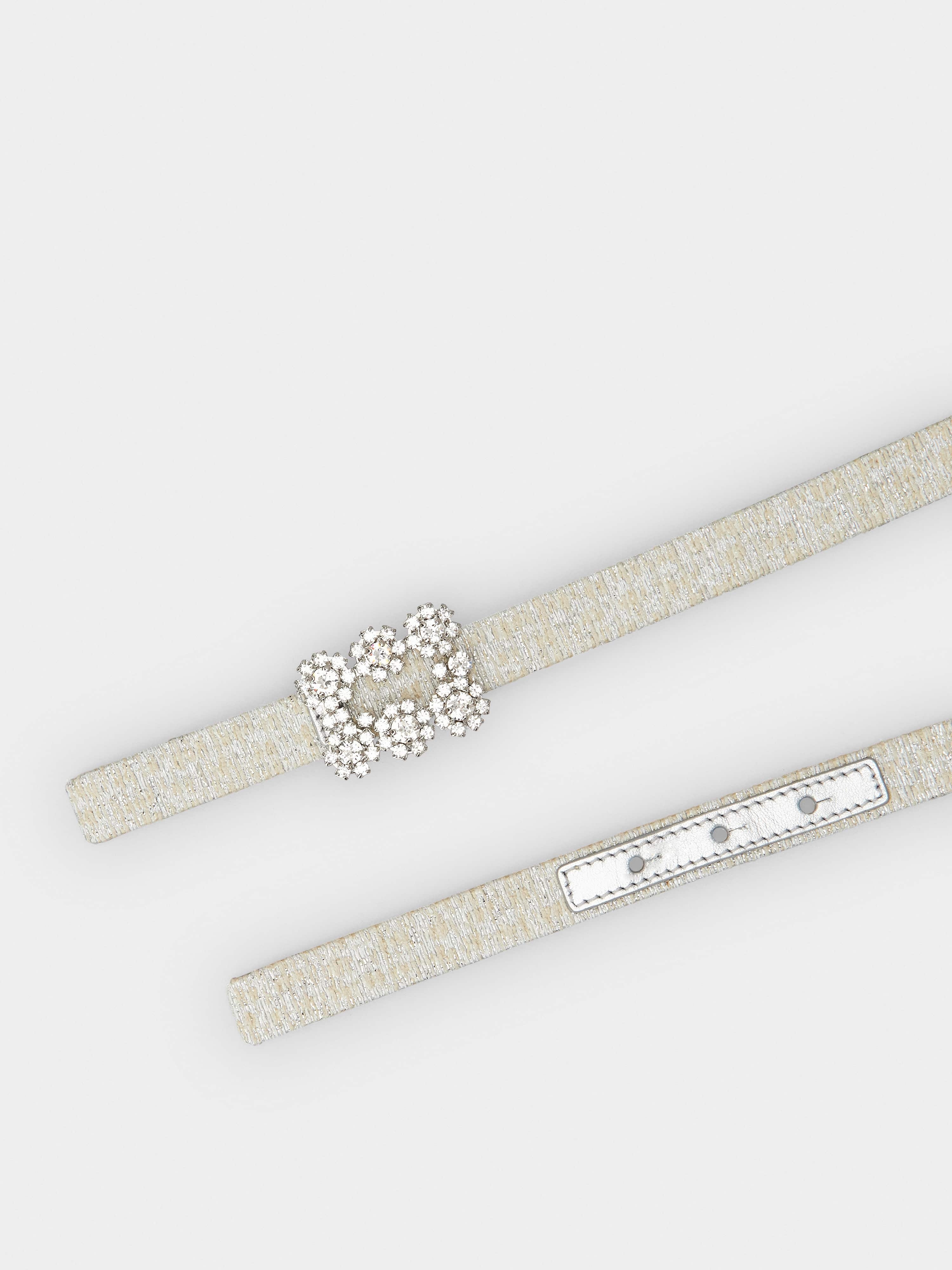 Flower Strass Buckle Belt in Velvet - 2