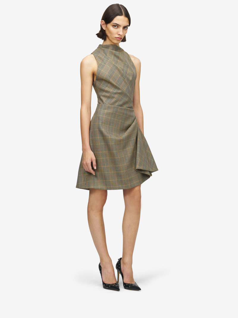 Country Check Asymmetric Mini Dress 3