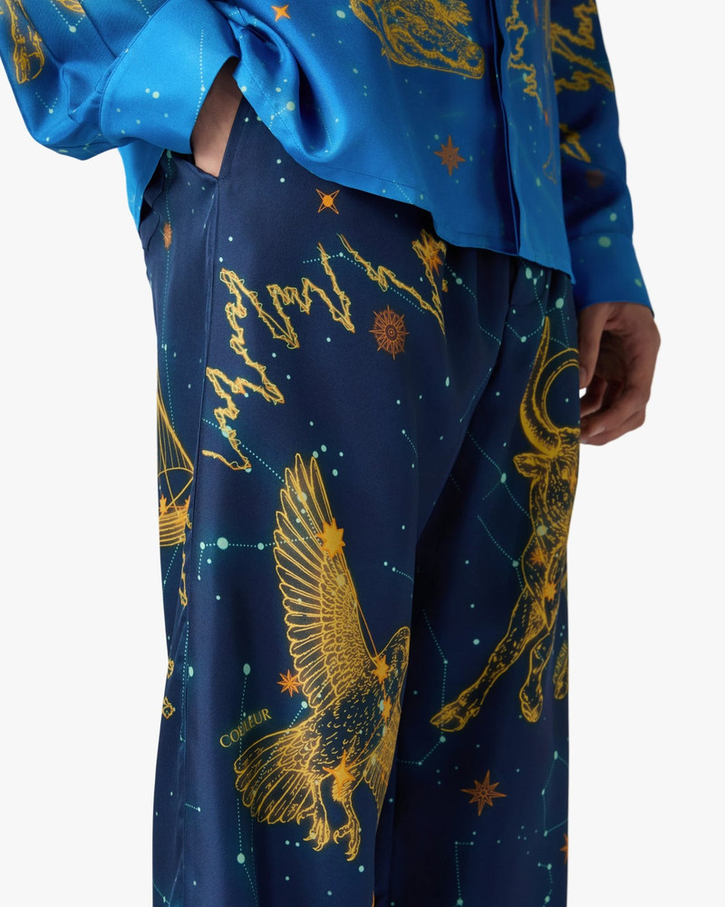 Blue Astrology Silk Twill Trousers | Casablanca Paris 5