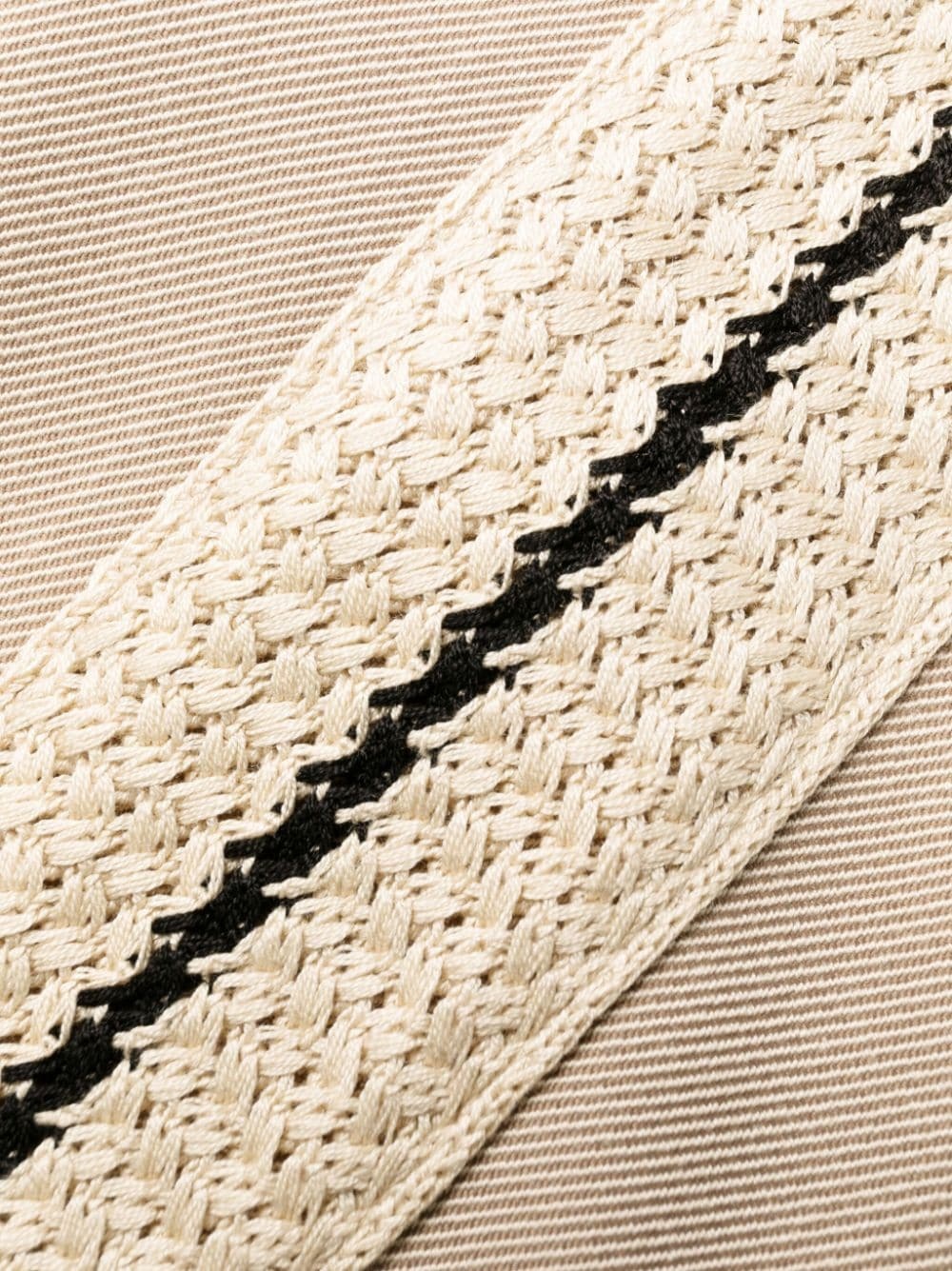crochet-stripe cotton trousers - 6