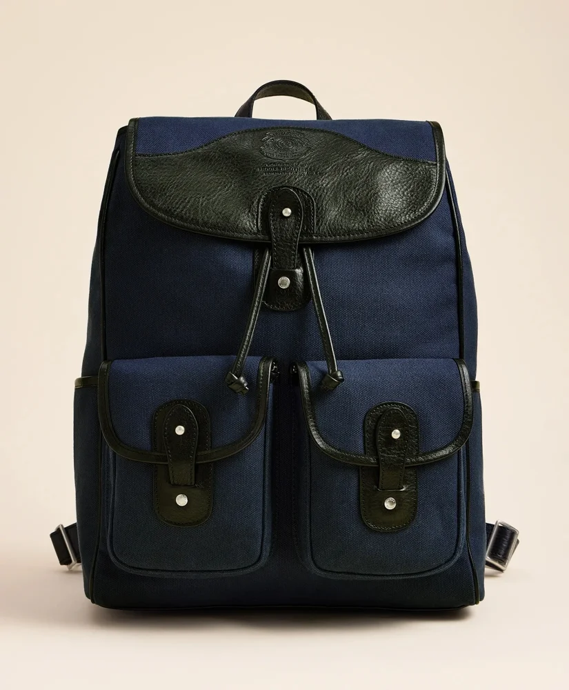 Ghurka Blazer No. 278 Leather & Cotton Twill Backpack - 1