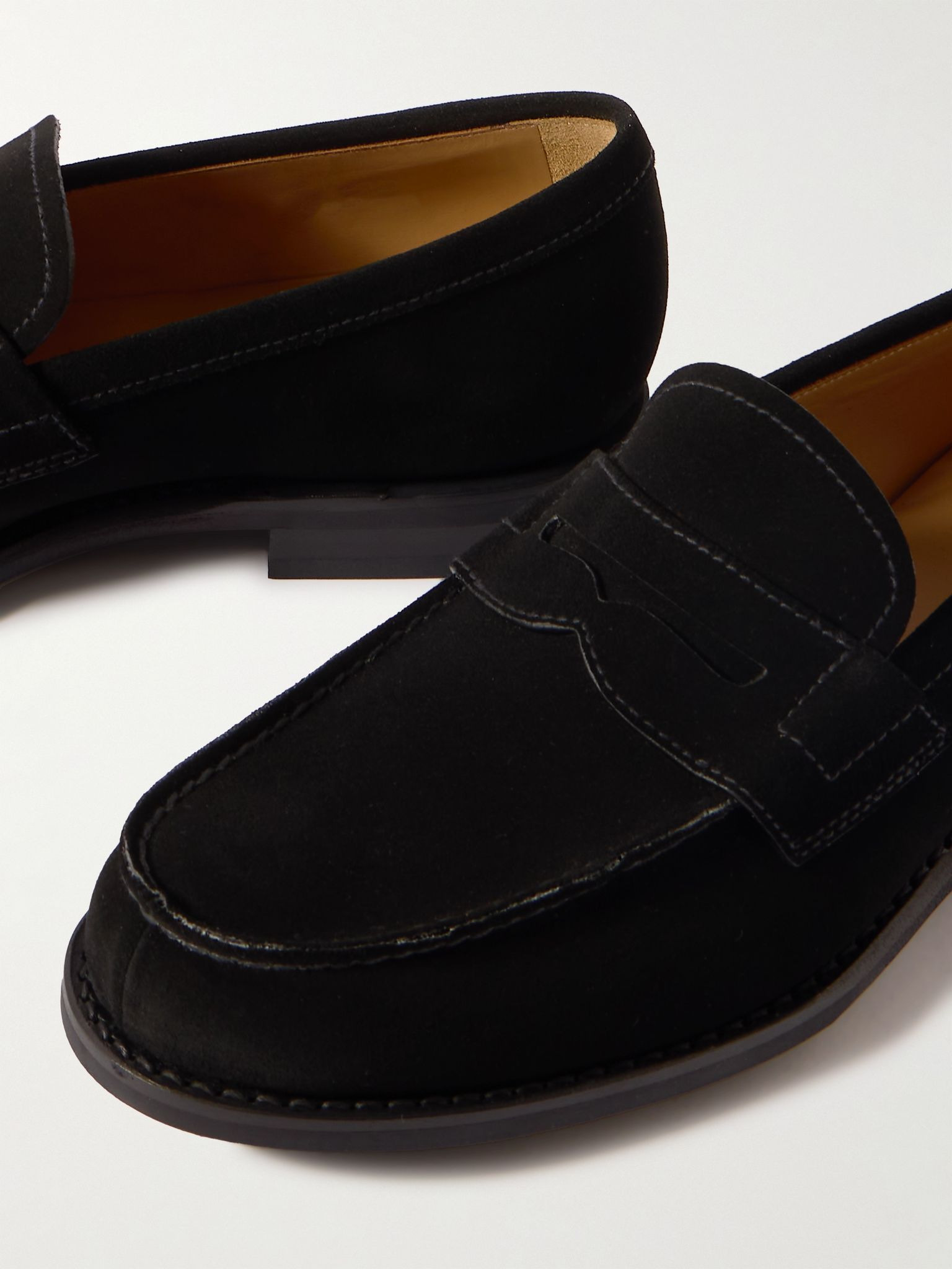Gateshead Suede Penny Loafers Black - 6