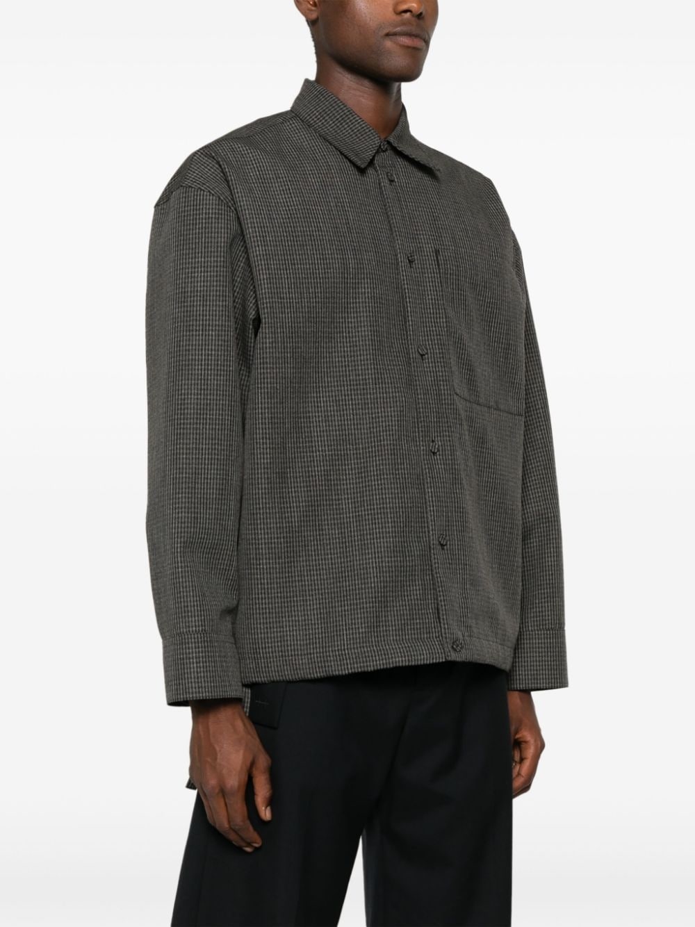 striped wool shirt jacket - 3