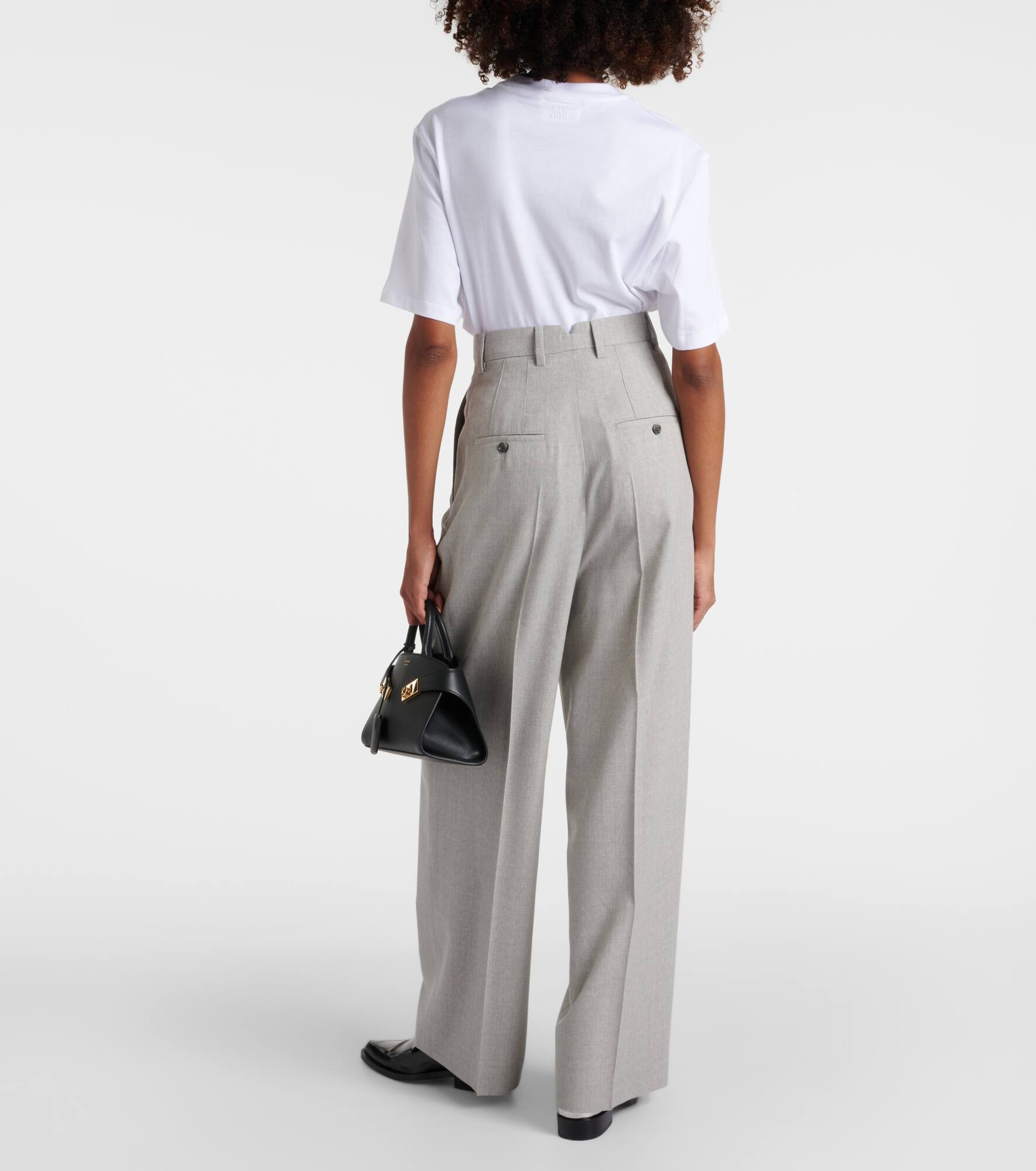High-rise wool wide-leg pants - 3