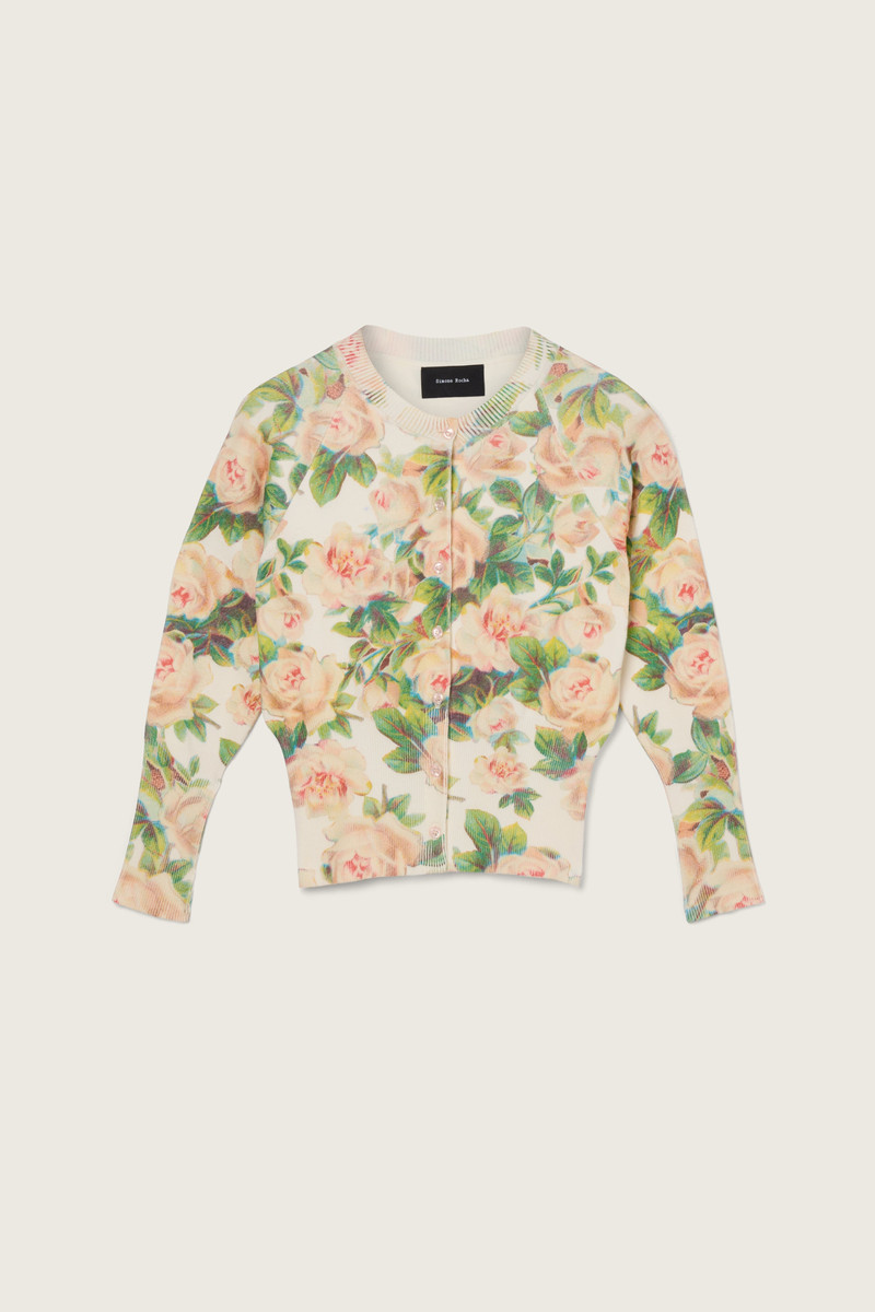 Shrunken Floral Knit Cardigan 1