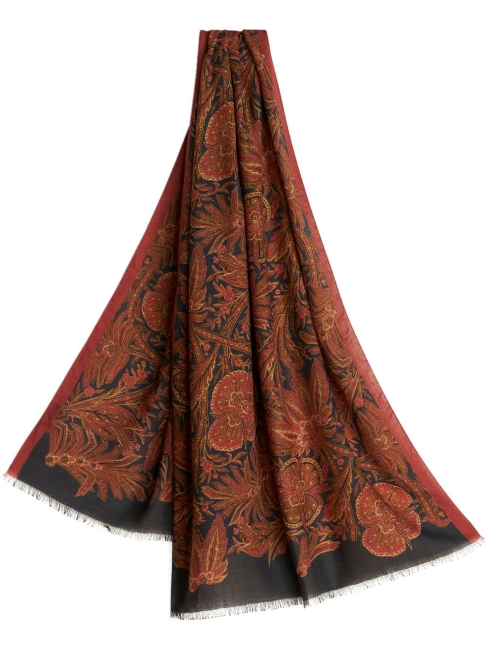 floral-print wraparound-style scarf - 1