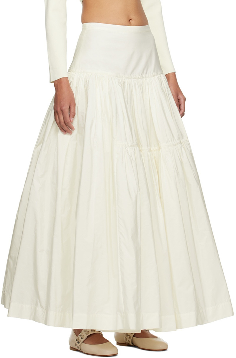 Molly Goddard SSENSE Exclusive Off-White Liberty Maxi Skirt outlook