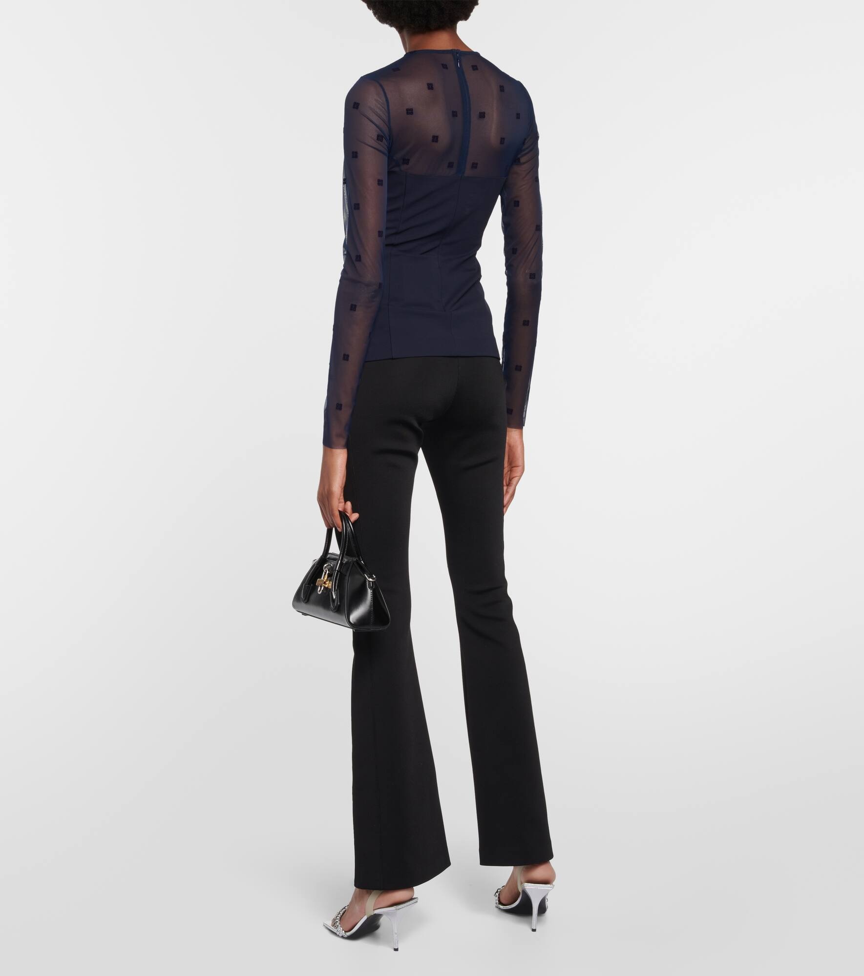 4G jersey and tulle top - 3