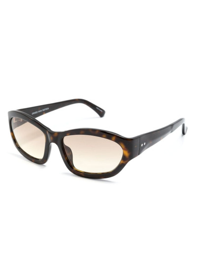 LINDA FARROW x Dries Van Noten 215 biker-style frame sunglasses outlook
