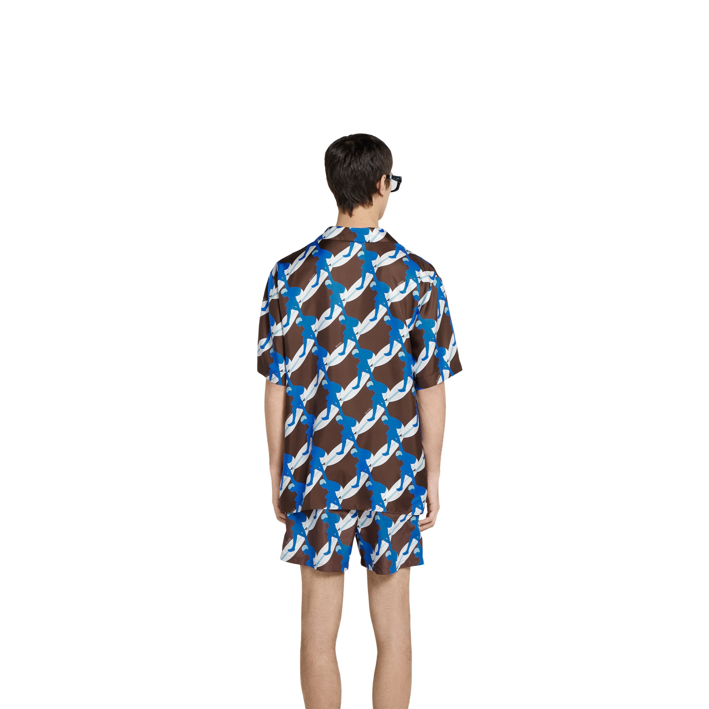 Printed silk bowling shirt - 4