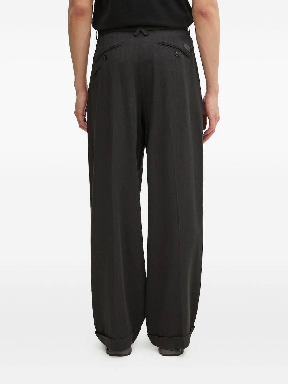 pleated cuffed-hem trousers - 3