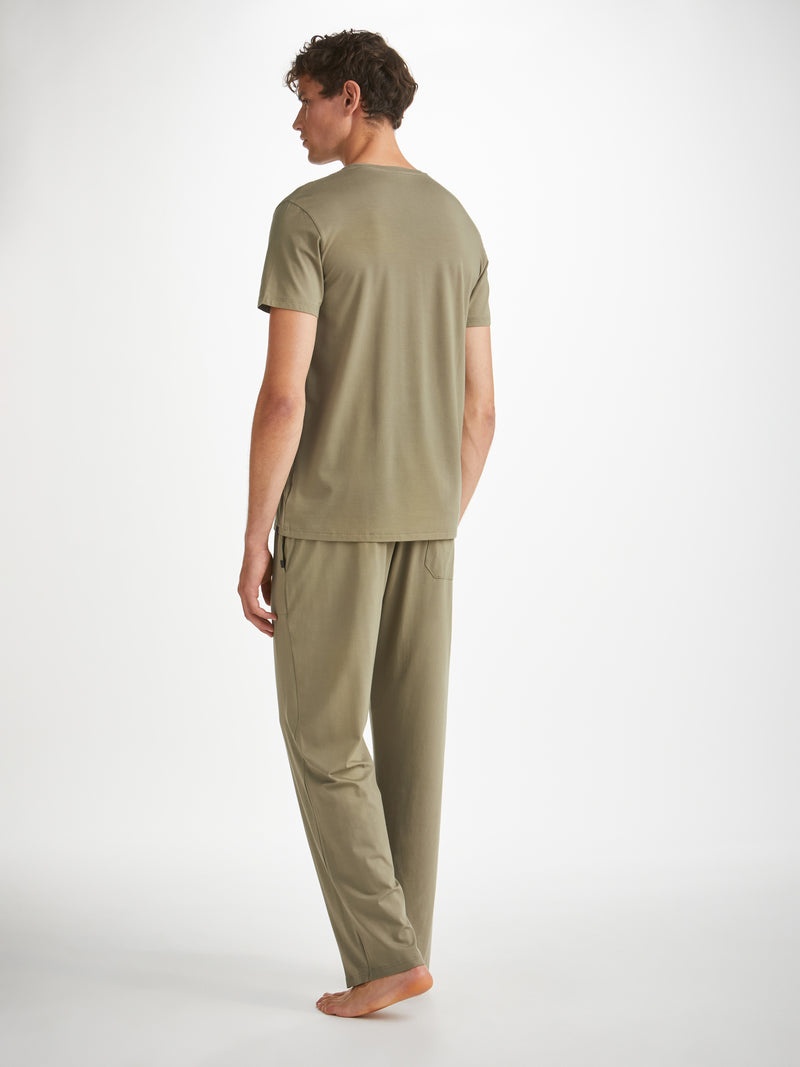 Men's Lounge Trousers Basel Micro Modal Stretch Khaki - 4