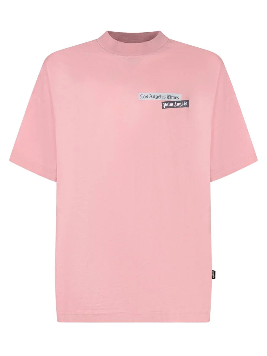 Palm Angels Palm Angels Pink T-Shirt Los Angeles Times - 1