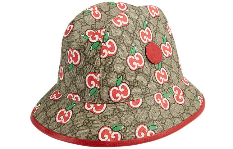 Gucci Canvas Fedora Hat With GG Apple Print 'Beige' 628445-4HL96-8474 - 3