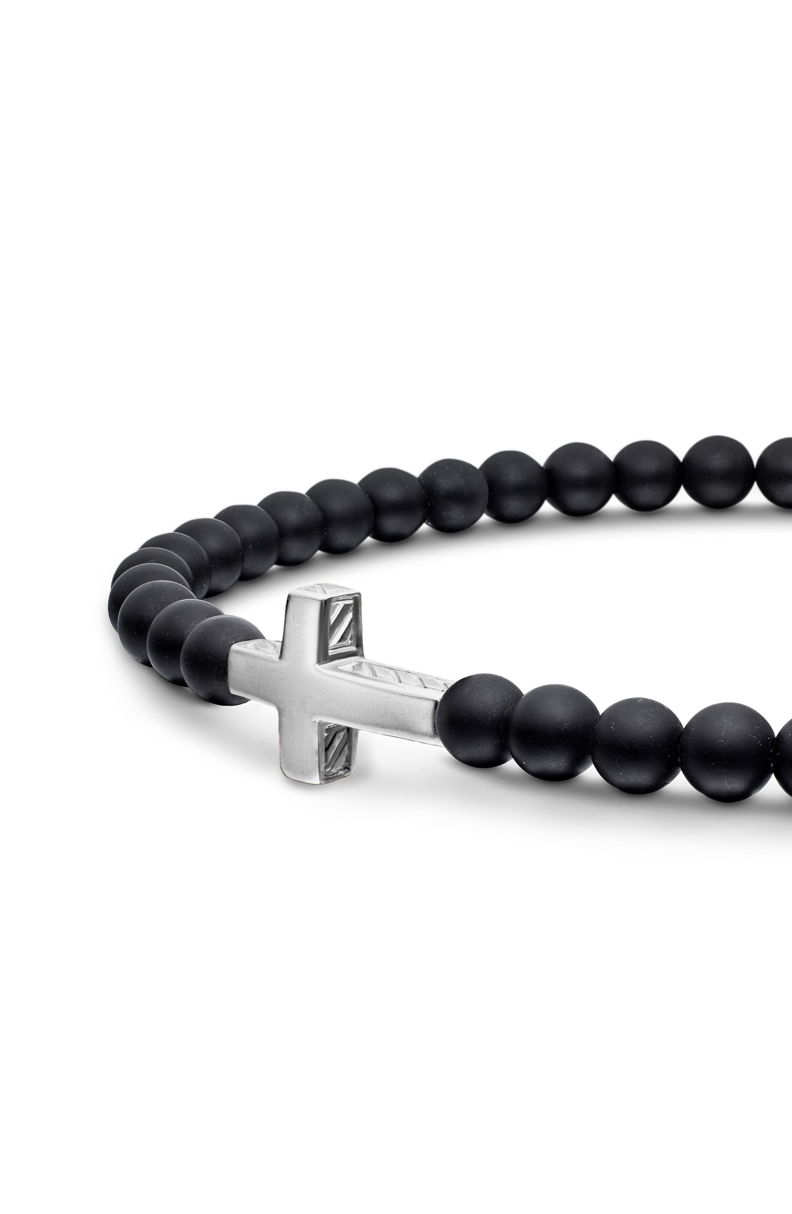 David Yurman Men's Spiritual Beads Cross Beaded Bracelet in Silver at Nordstrom - 4