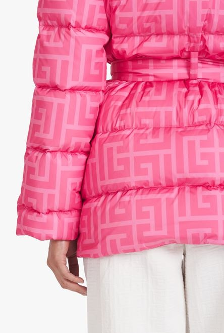 Balmain x Barbie - Nylon quilted coat with light pink monogram - 5