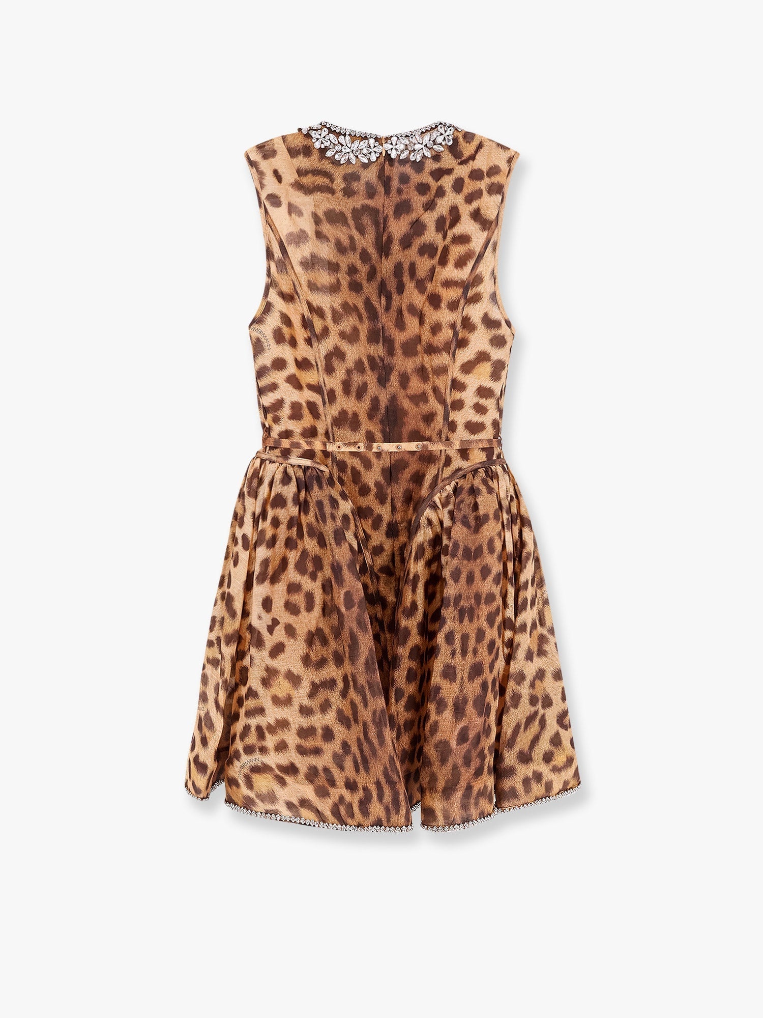 Zimmermann Women Linen And Silk Mini Dress With Animalier Print - 5