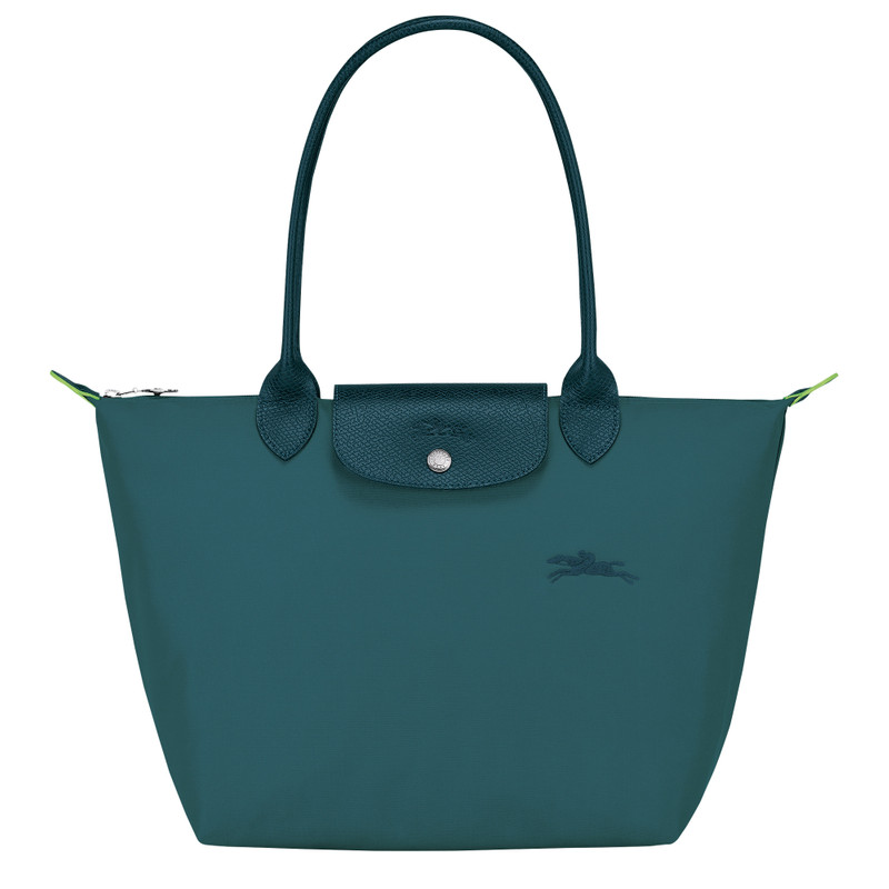 Le Pliage Green M Tote bag Peacock - Recycled canvas 1