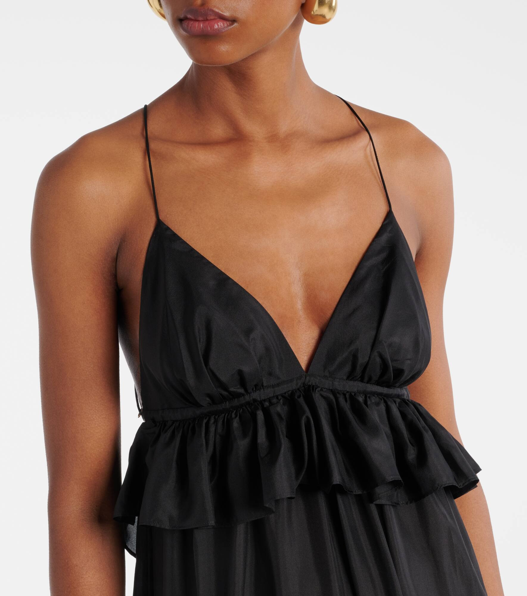 Rhiannon paisley ruffled silk maxi dress - 4