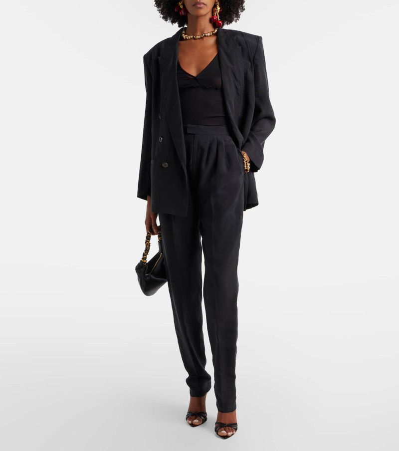 SAINT LAURENT Scalloped silk satin top outlook