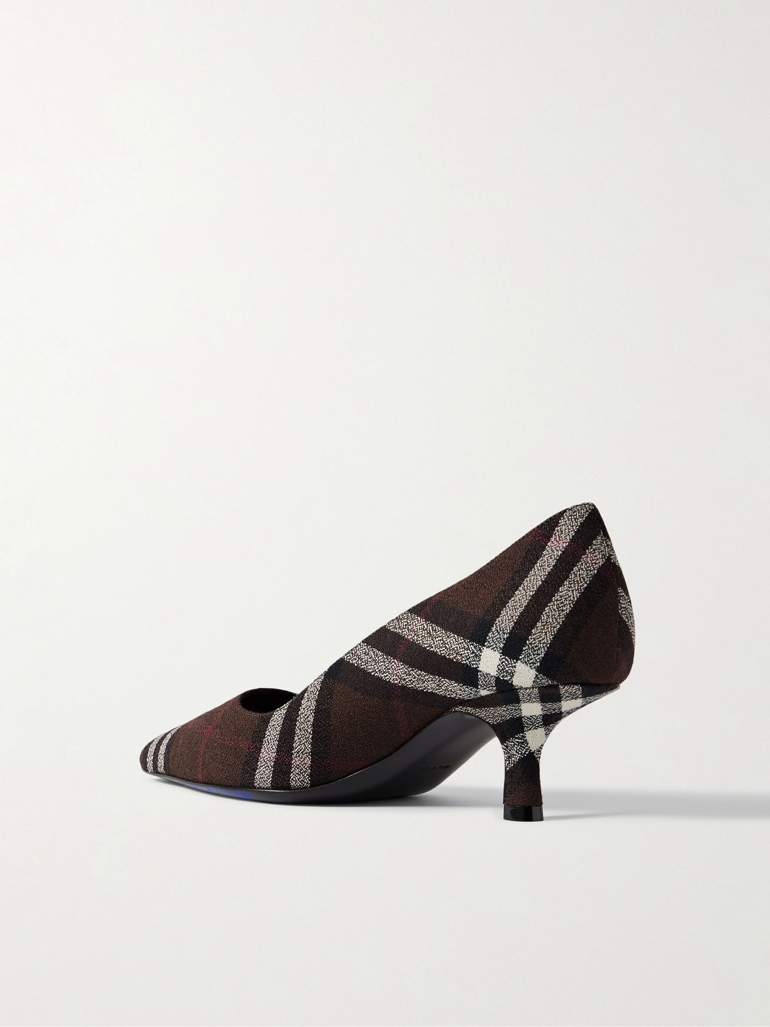 Checked wool pumps Dark brown - 3