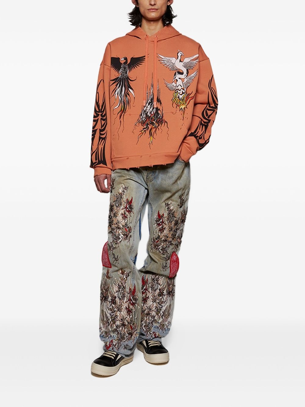 Nefarious bird-print hoodie - 2