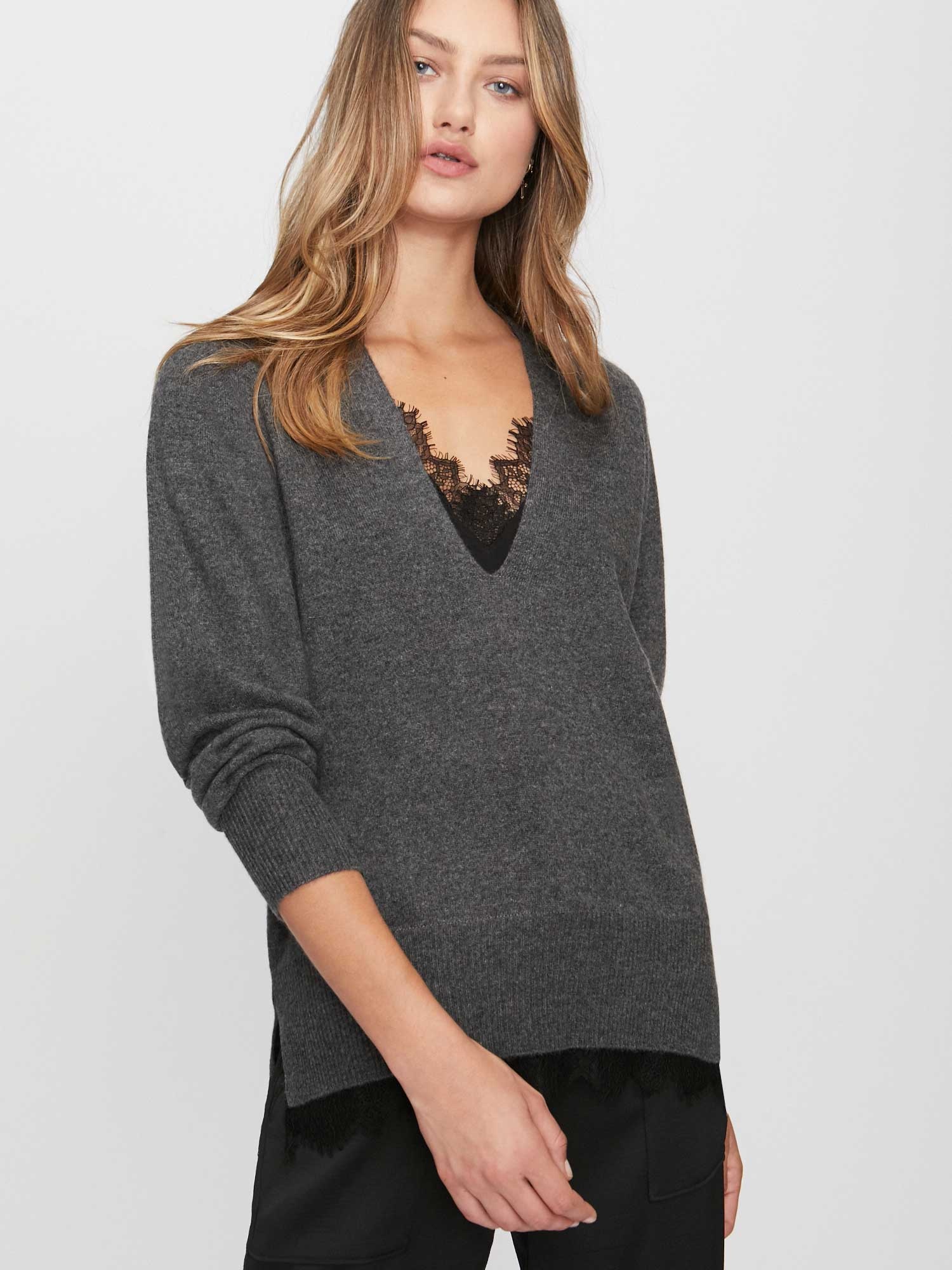 The Lace Vee Looker Pullover - 2