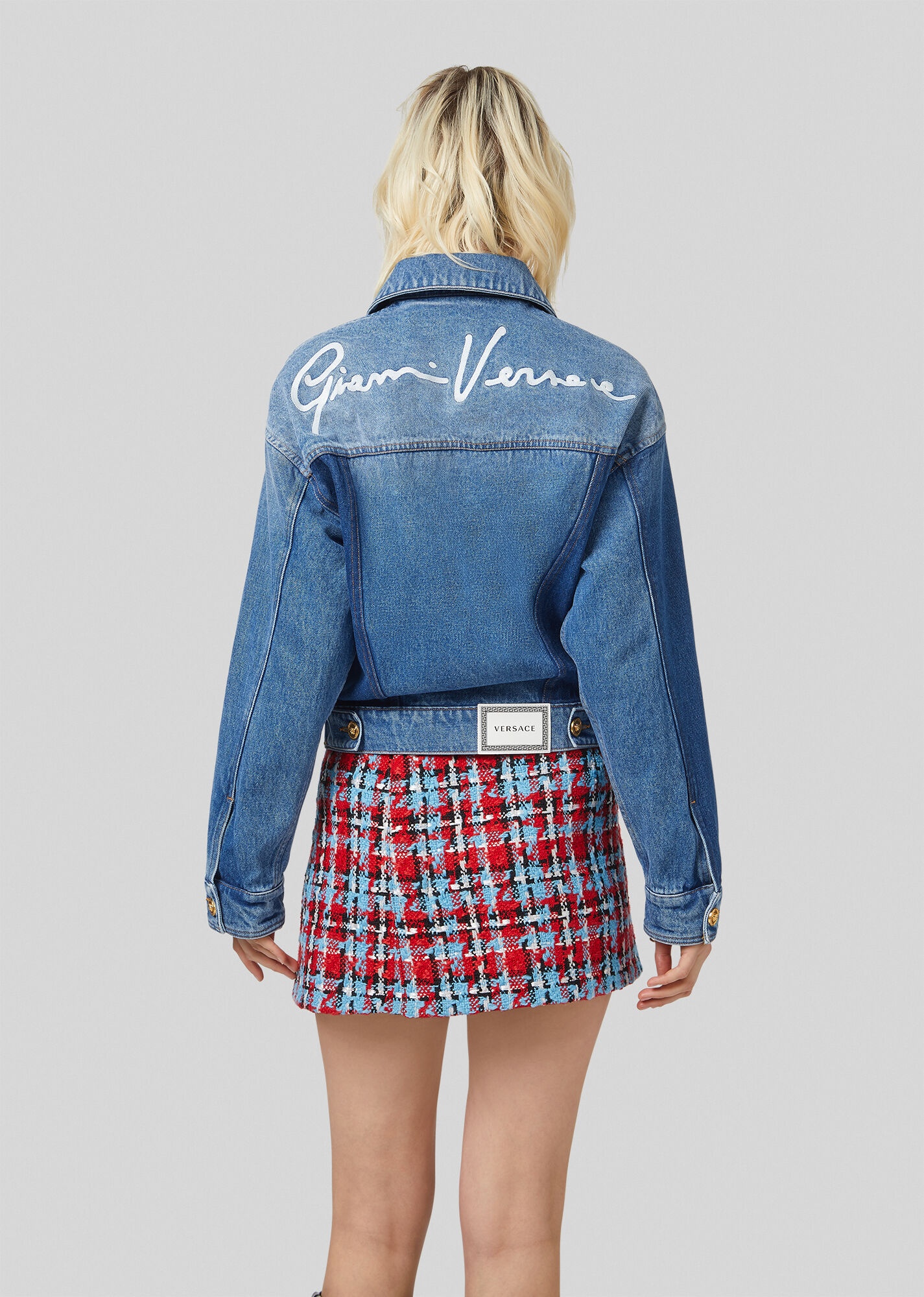 GV Signature Embroidered Denim Jacket - 4