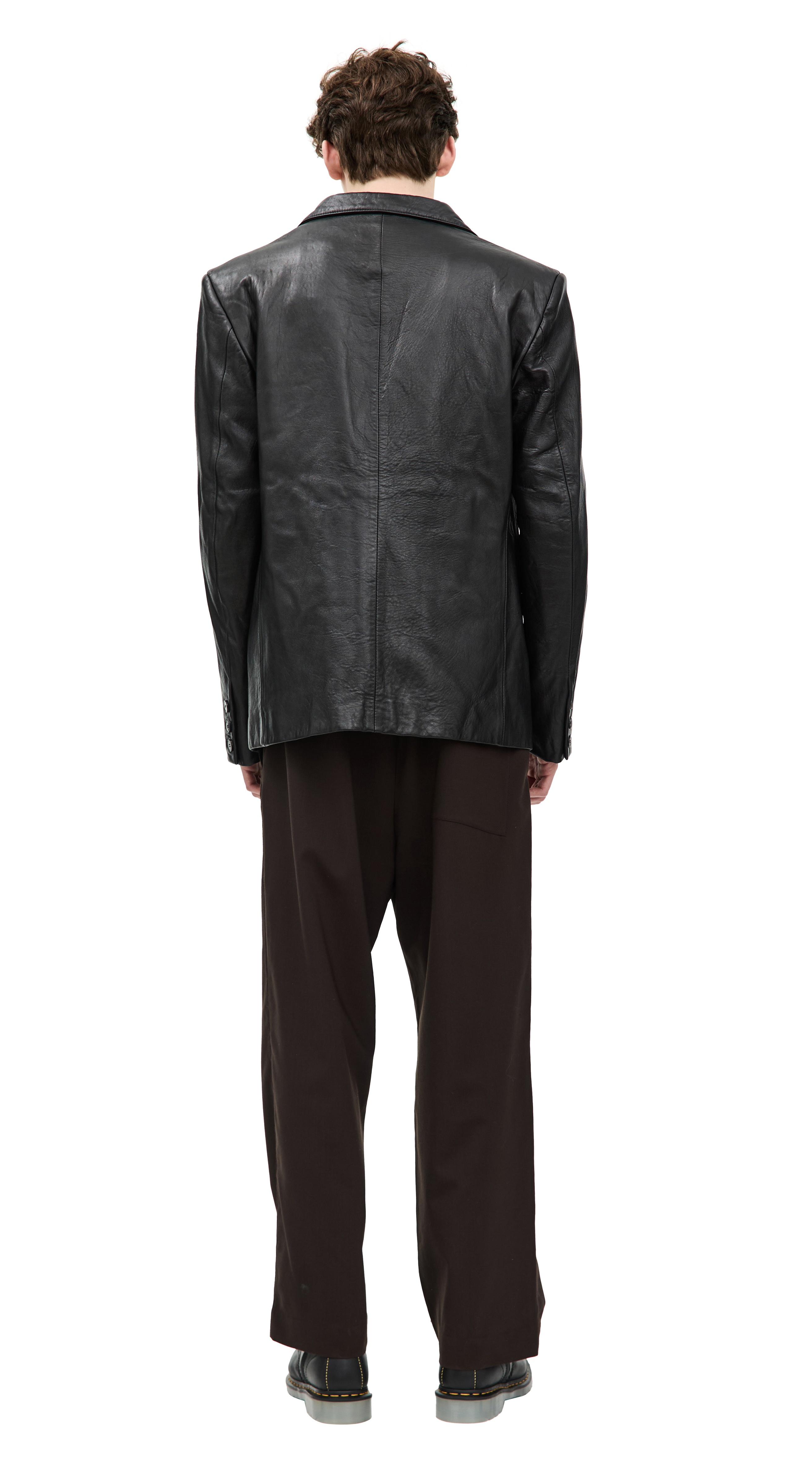 SINGLE-BREASTED LEATHER JACKET - 4