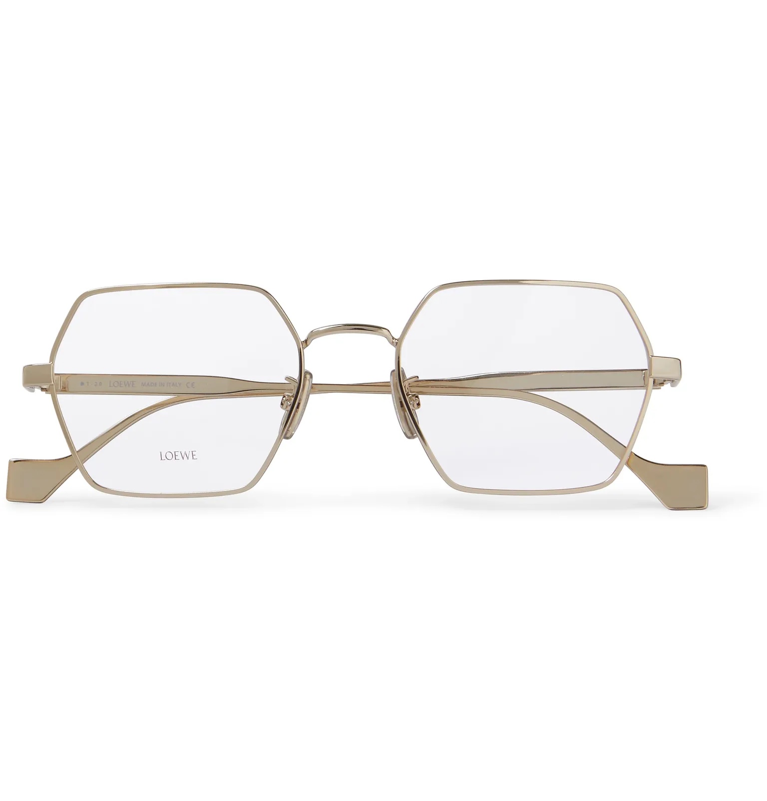 Hexagon-Frame Gold-Tone Optical Glasses - 1