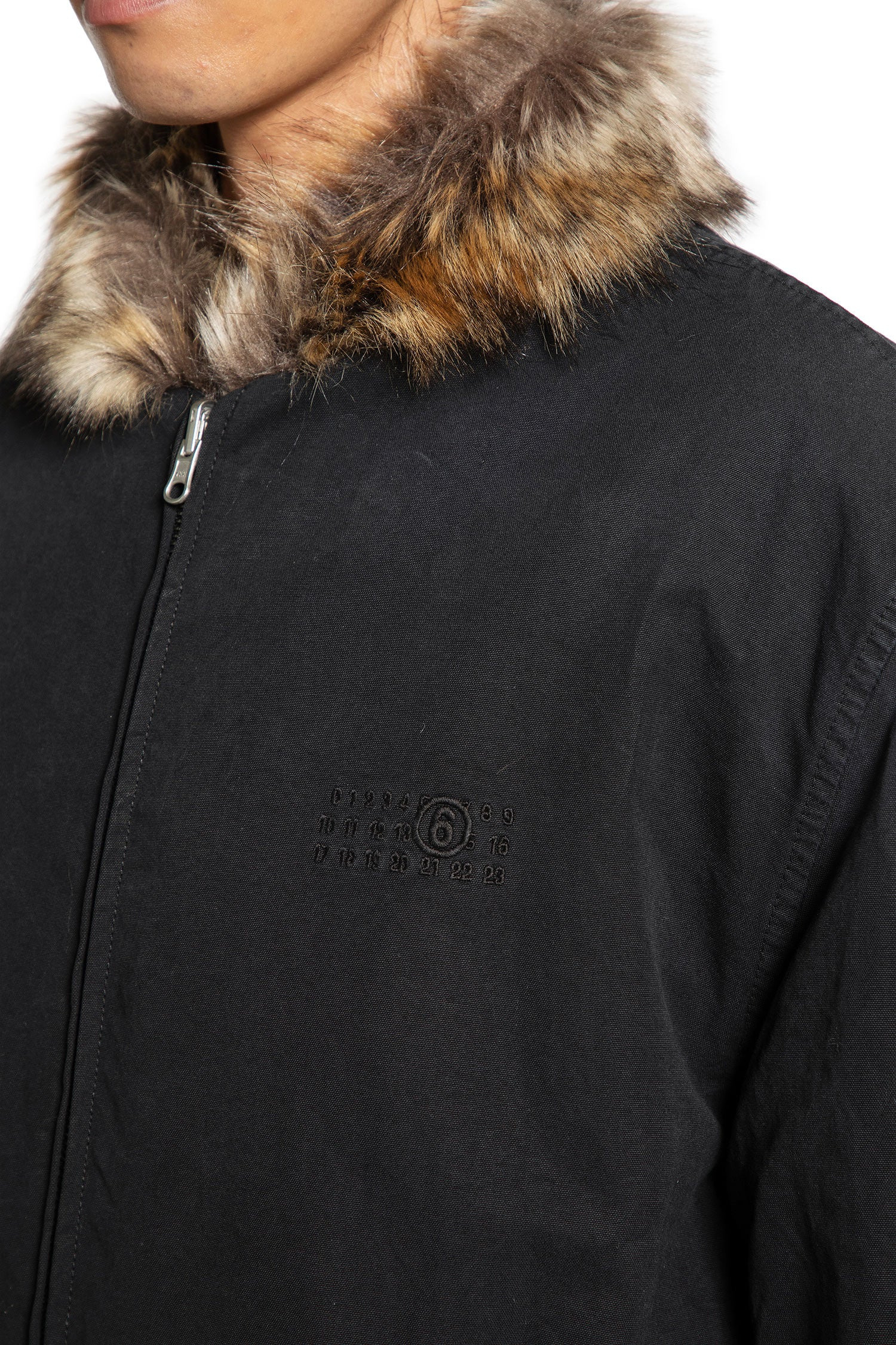Cotton Bomber With Faux Fur Collar - 6