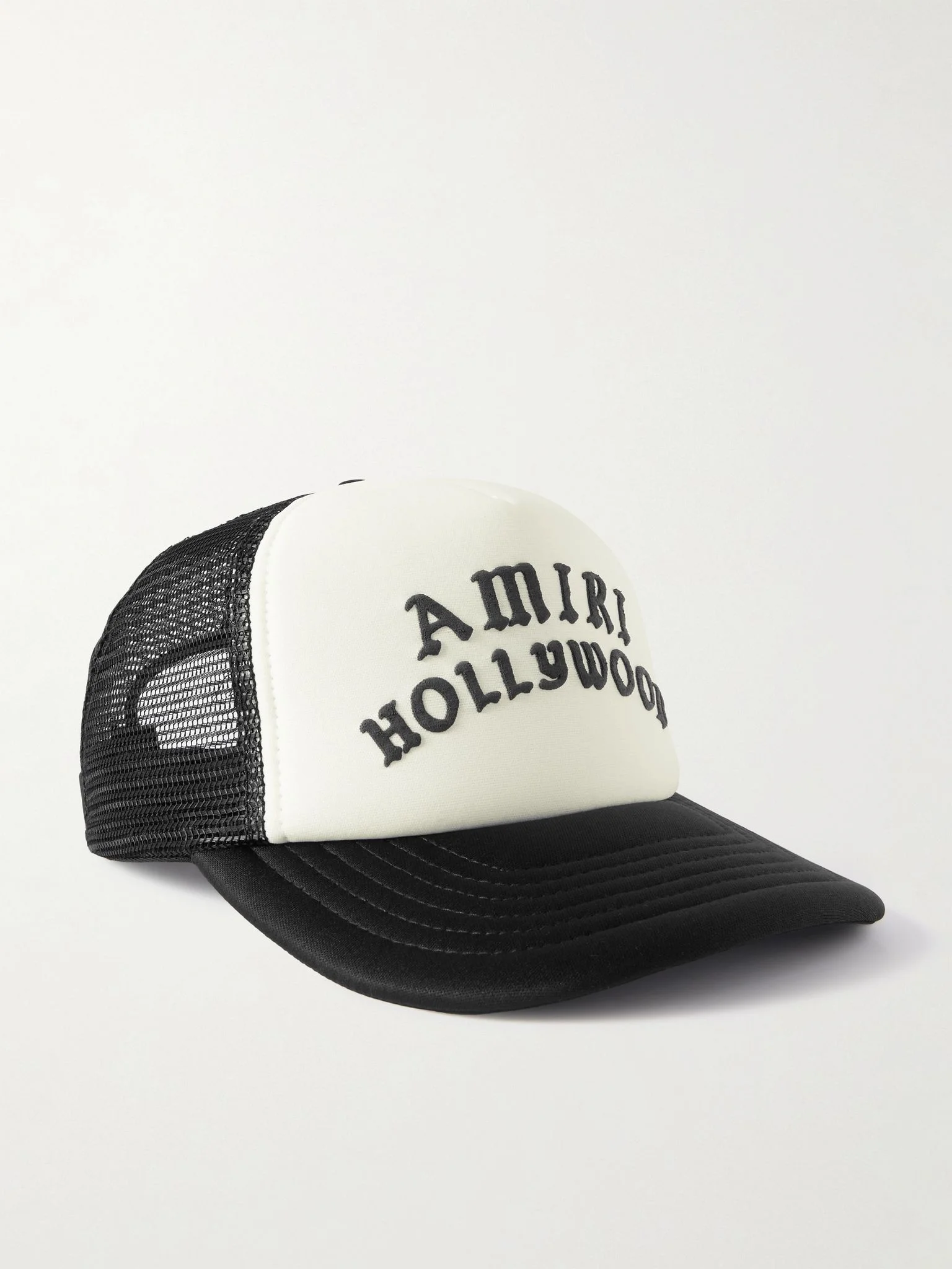 Hollywood Logo-Embroidered Cotton-Canvas and Mesh Trucker Cap Black - 1
