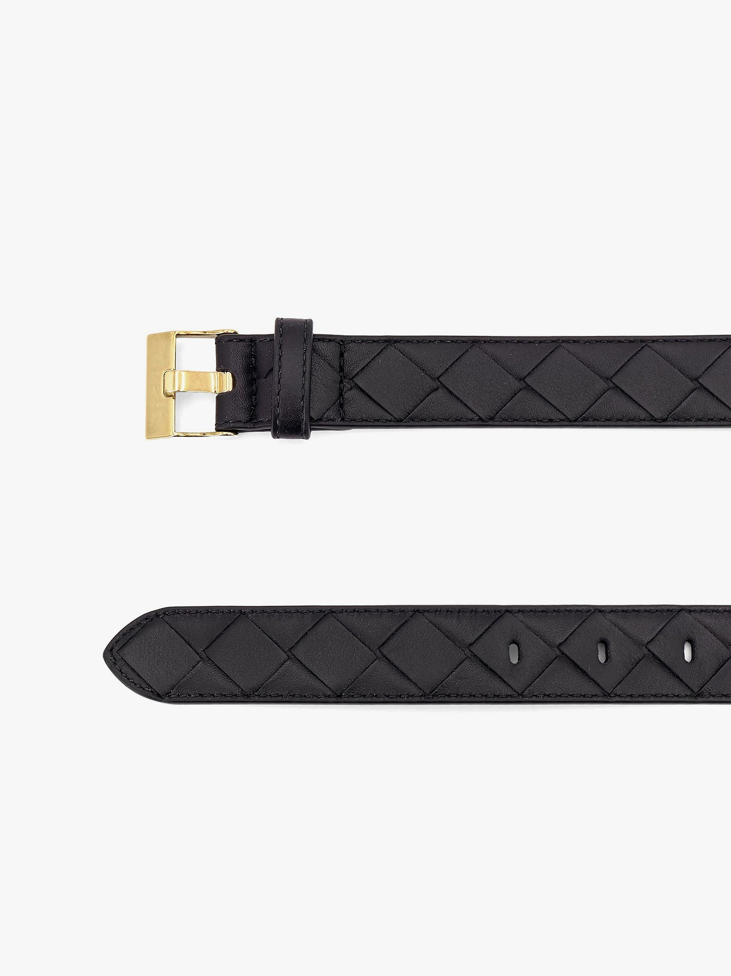 Leather Belt With Intrecciato Motif - 3