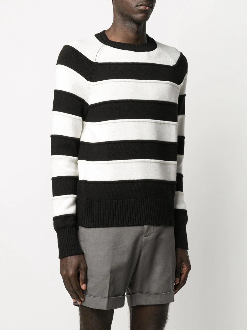 striped cotton-blend sweater - 3