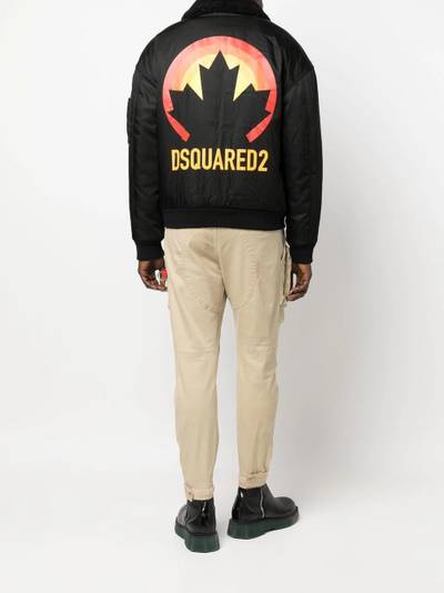 DSQUARED2 logo-print bomber jacket outlook