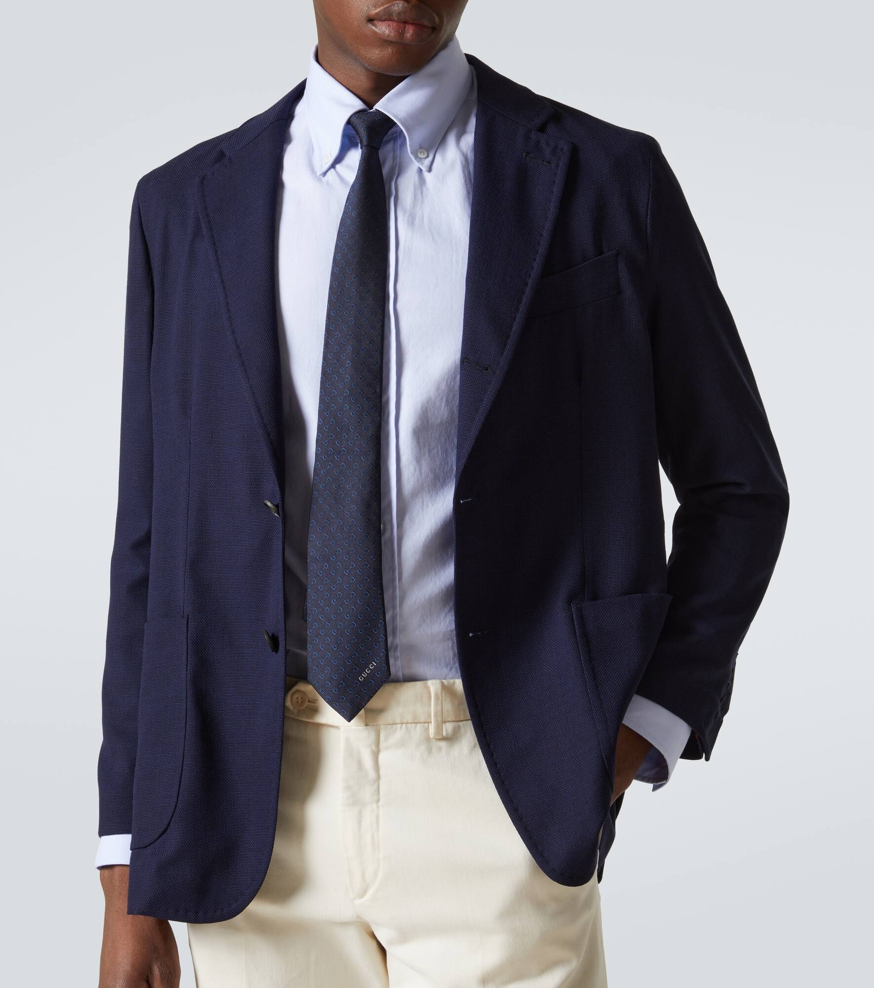 Wool grisaille blazer - 5