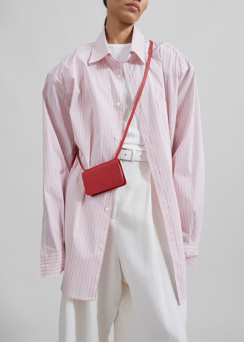 Cyrus Button Up Shirt - Pink/White Stripe 13