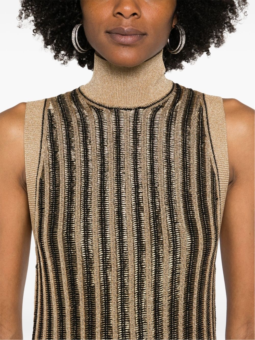 high-neck ribbed minidress - 5