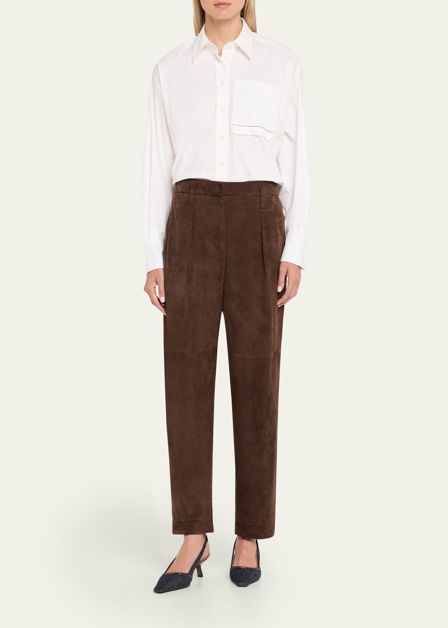 Cropped Poplin Pocket Blouse - 2