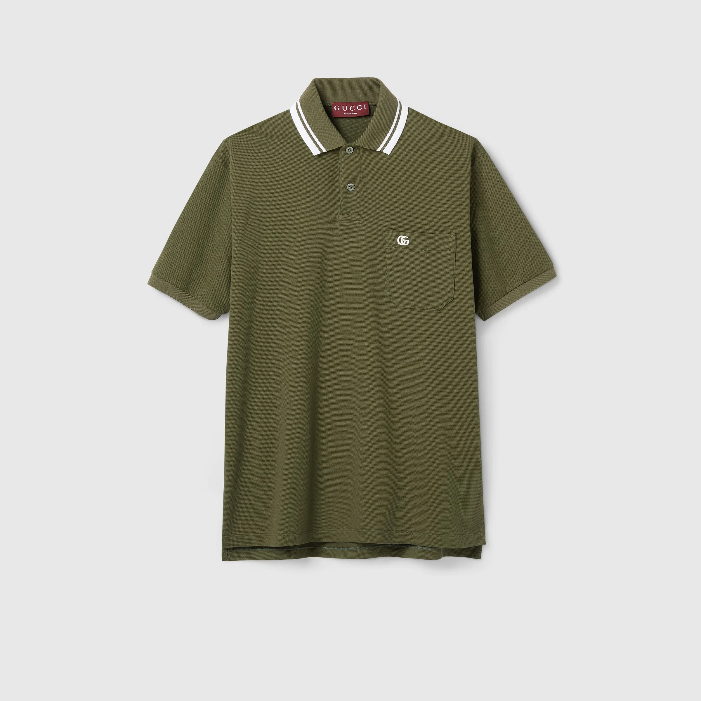 Cotton piquet polo shirt with embroidery - 1