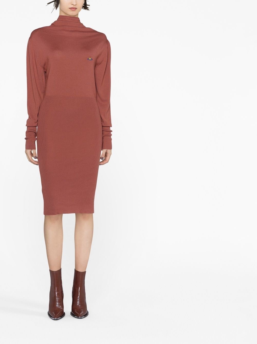 Orb-detail roll-neck sweater dress - 2