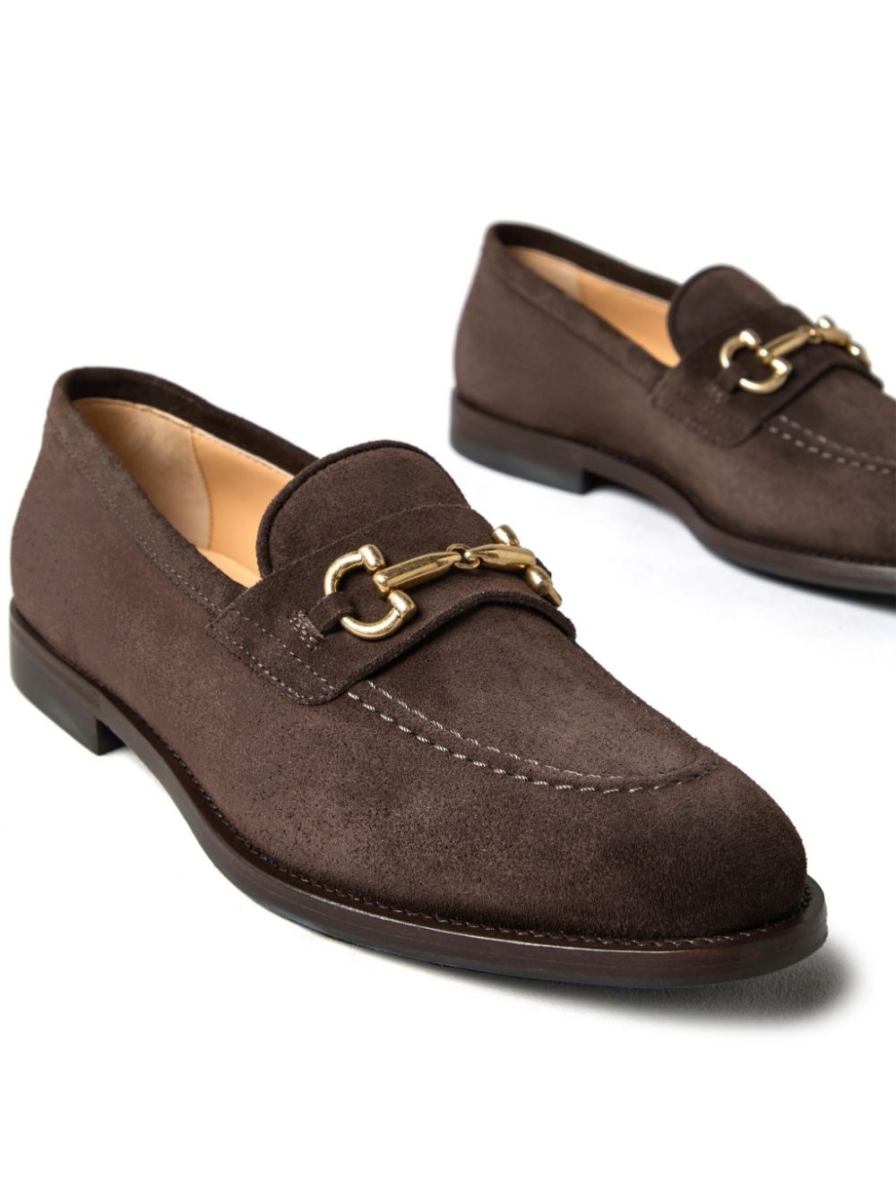 gold-tone hardware loafers - 4