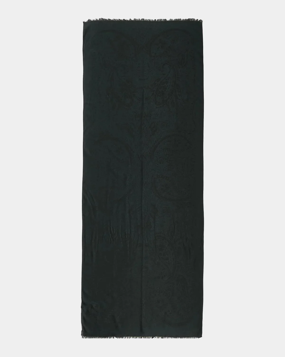 Silk and Wool Paisley Jacquard Scarf - 1
