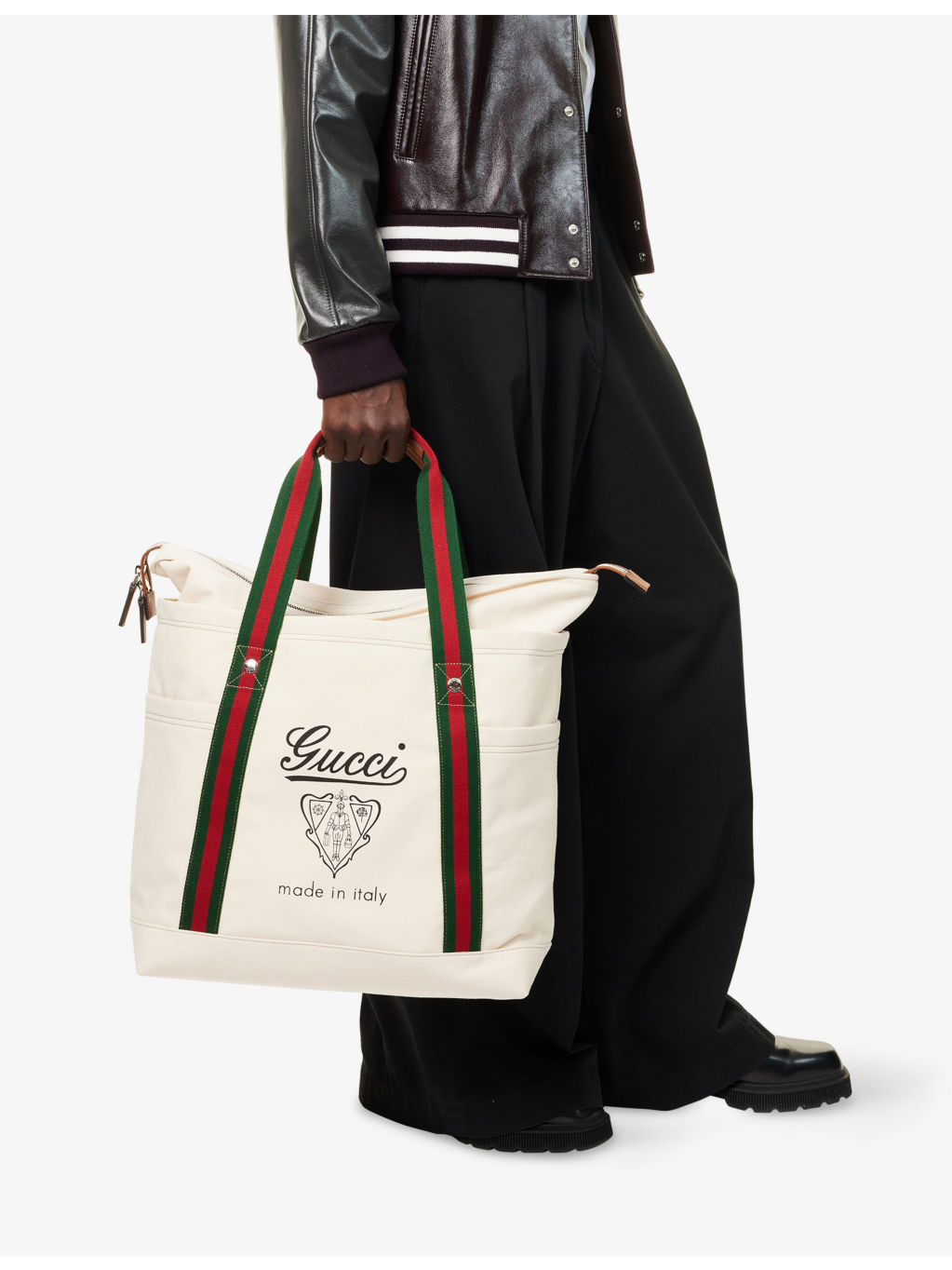 Printed Canvas Large Tote Bag - 2
